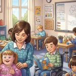 Ilustrasi anak berkebutuhan khusus. (Foto dibuat Gemini)