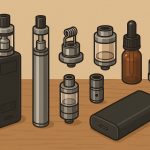 Alat-alat vaping di atas meja. (Ilustrasi: SORA)