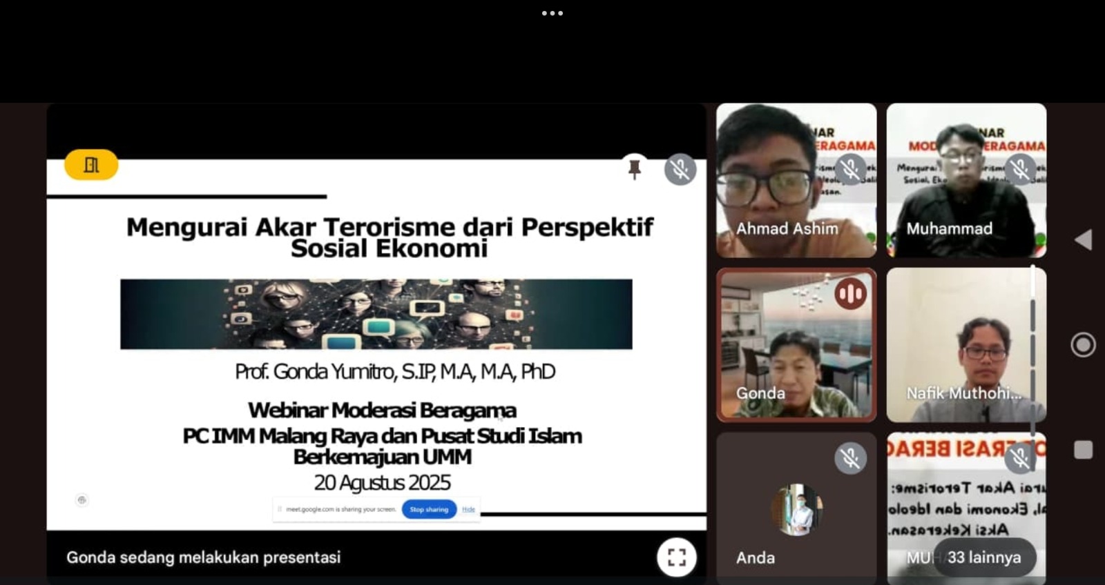 IMM Malang Raya Gelar Webinar Moderasi Beragama: Bahas Akar Terorisme dari Ideologi hingga Perspektif Sosial