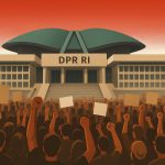 Demonstrasi di depan Gedung DPR RI. (Ilustrasi: SORA)