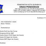 Surat Pemberitahuan Dinas Pendidikan Kota Surabaya.