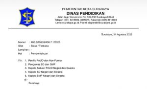 Dinas Pendidikan Surabaya Terapkan Pembelajaran Daring 1–4 September 2025