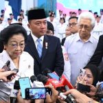 Presiden ke-5 RI sekaligus Ketua Dewan Pengarah BPIP, Megawati Soekarnoputri, saat menghadiri pengukuhan anggota Paskibraka tahun 2025 di Istana Negara, Sabtu (16/8/2025). (Foto: Setpres)