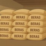 Tumpukan beras di gudang. (Ilustrasi: SORA)