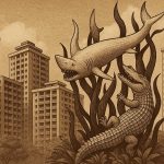 Ilustrasi beberapa bangunan rumah susun di Kota Surabaya. (Ilustrasi: SORA)