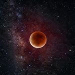 Ilustrasi gerhana bulan yang diprediksi terjad pada 7-8 September 2025. Foto dibuat Gemini
