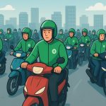 Para pengemudi ojek online (ojol). (Ilustrasi: SORA/ Ubay NA)