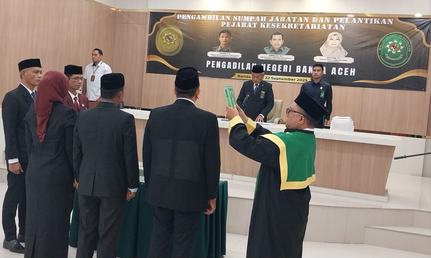 KPN Bna Lantik Tiga Pejabat Kesekretariatan Pengadilan Negeri, Siapa Saja?