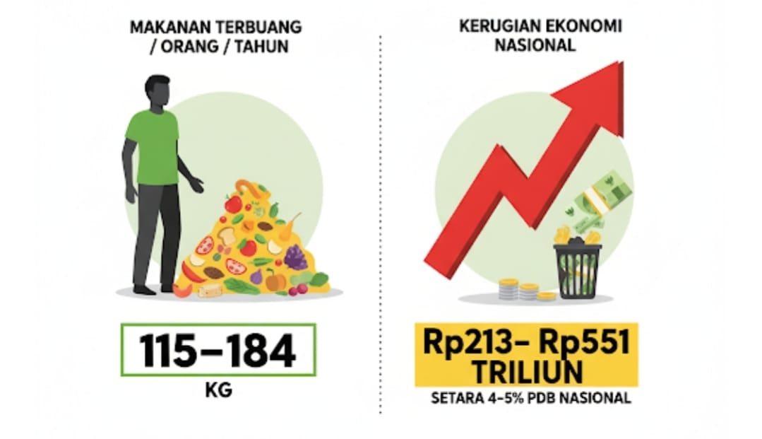Makanan Terbuang Capai 184 kilogram per Orang per Tahun, Negara Tanggung Kerugian Ekonomi Rp 551 Triliun 