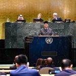 Prabowo saat menyampaikan pidato di forum PBB. (Foto: Setpres)