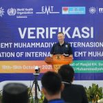 Project Area Manager Regional Western Pacific WHO, Sean Casey, saat pembukaan verifikasi EMT Muhammadiyah, Sabtu (18/10/2025). (Foto: Medcom Muhammadiyah)