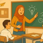 Pembelajaran di kelas. (Ilustrasi dibuat menggunakan SORA)