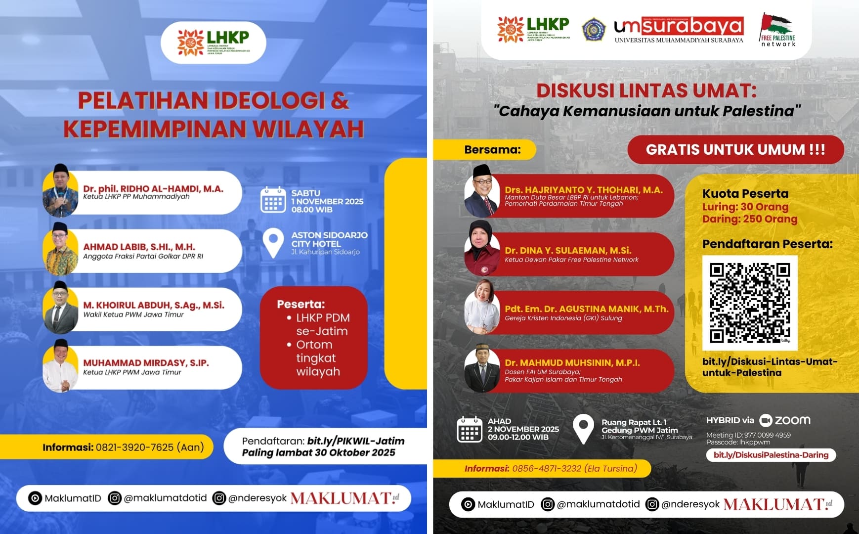 Agenda Penting LHKP PWM Jatim Akhir Pekan Ini: PIKWIL di Sidoarjo dan Diskusi Lintas Umat Soal Palestina secara Hybrid
