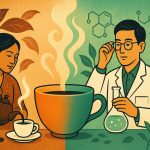 Kopi dan teh memiliki peran besar dalam perjalanan peradaban manusia, termasuk terhadap ilmu pengetahuan. (Ilustrasi dibuat menggunakan SORA)