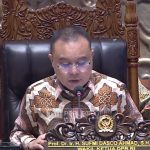 Wakil Ketua DPR RI dari Fraksi Partai Gerindra, Sufmi Dasco Ahmad, saat Rapat Paripurna DPR RI ke-6 Masa Persidangan I Tahun Sidang 2025-2026 di Kompleks Parlemen, Senayan, Jakarta, Kamis (2/10/2025). (Foto: tangkapan layar TVR Parlemen)