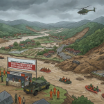 Pemuda Muhammadiyah Aceh desak Presiden agar segera tetapkan status bencana nasional untuk wilayah terdampak, Aceh dan Sumatera. Gambar dibuat Gemini AI.