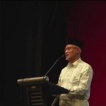 Ketua Umum PP Muhammadiyah, Prof Dr Haedar Nashir MSi, memberikan sambutan pada pembukaan SKN 2025 di Sleman, Selasa) 11/11/2025). (Foto: Zaki/ IST)