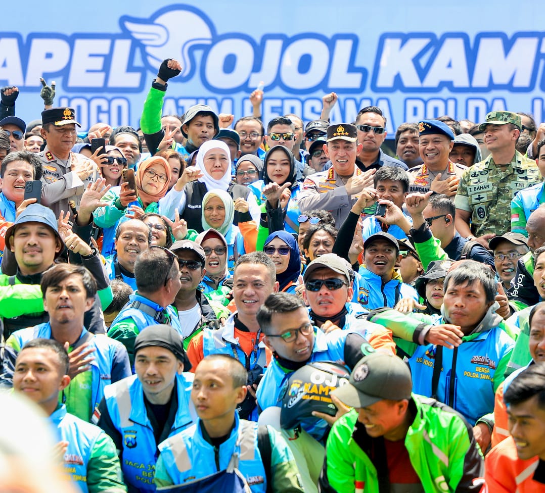 Perkuat Kamtibmas, Kapolri Pimpin Apel 4.425 Ojol ‘Jogo Jatim’ di Malang