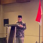 Anggota MPR RI Abidin Fikri SH MH saat menyampaikan sambutan di acara Sosialisasi Empat Pilar. Foto: M. Bimo Wijoyo.