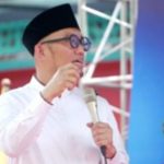 Wamen Haji dan Umrah, Dahnil Anzar Simanjuntak, menyampaikan sejumlah pesan ketika menghadiri Resepsi Milad ke-113 Muhammadiyah di Halaman Stadion Letjend H Sudirman Bojonegoro, Sabtu (29/11/2025). (Foto: Khoirun Nash/ IST)