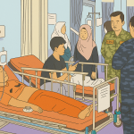 Penanganan korban ledakan di SMAN 72 Jakarta. (Ilustrasi dibuat menggunakan SORA)