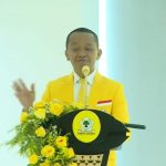 Ketua Umum Partai Golkar Bahlil Lahadalia saat Rapimnas I Partai Golkar Tahun 2025. (Foto: tangkapan layar)