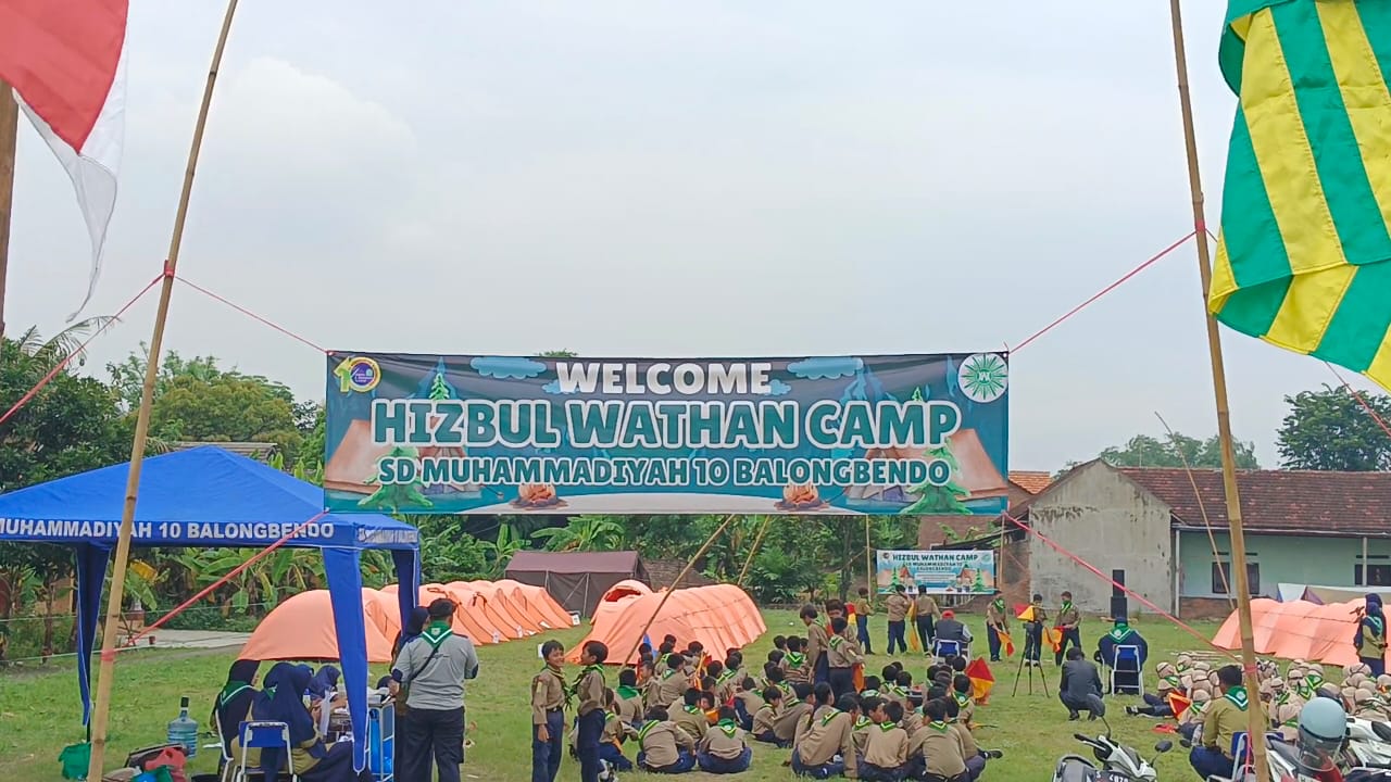 Sambut Milad ke-107 Hizbul Wathan, Ratusan Siswa SD Muhammadiyah 10 Balongbendo Ikuti HW Camp