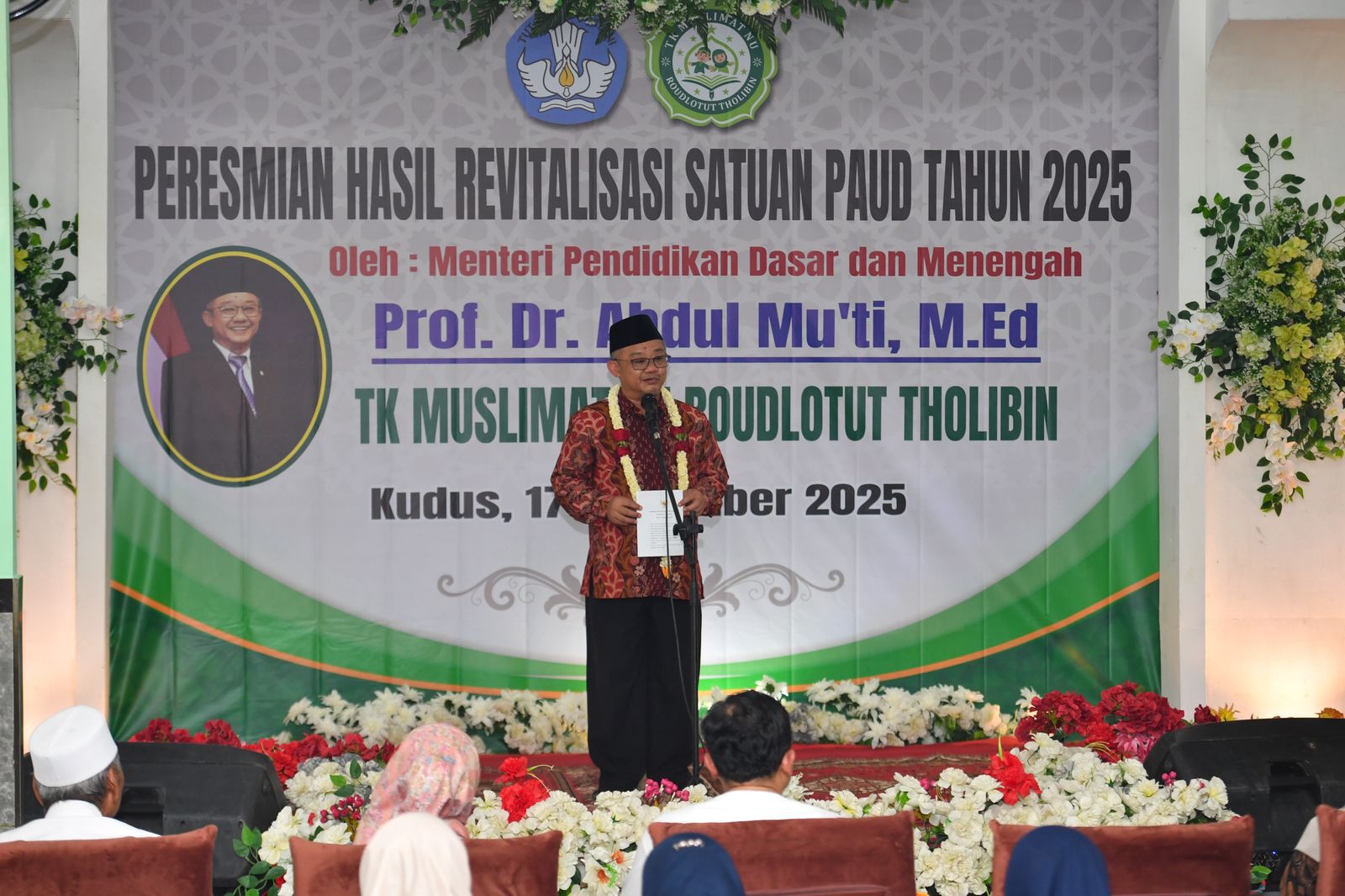 TK Muslimat NU Kudus Direvitalisasi, Mendikdasmen Janjikan PIP untuk Anak TK Mulai 2026