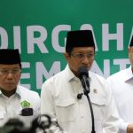 Menteri Agama memberikan keterangan pers usai memimpin upacara Hari Amal Bakti ke-80 Kemenag, di Jakarta, Sabtu (3/1/2026). (Foto: Kemenag)