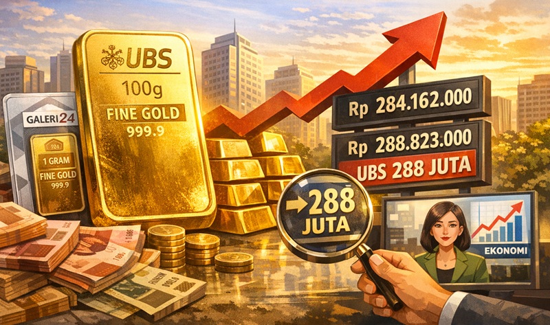 Harga Emas Batangan Naik di Akhir Pekan, UBS Tembus Rp288 Juta per 100 Gram