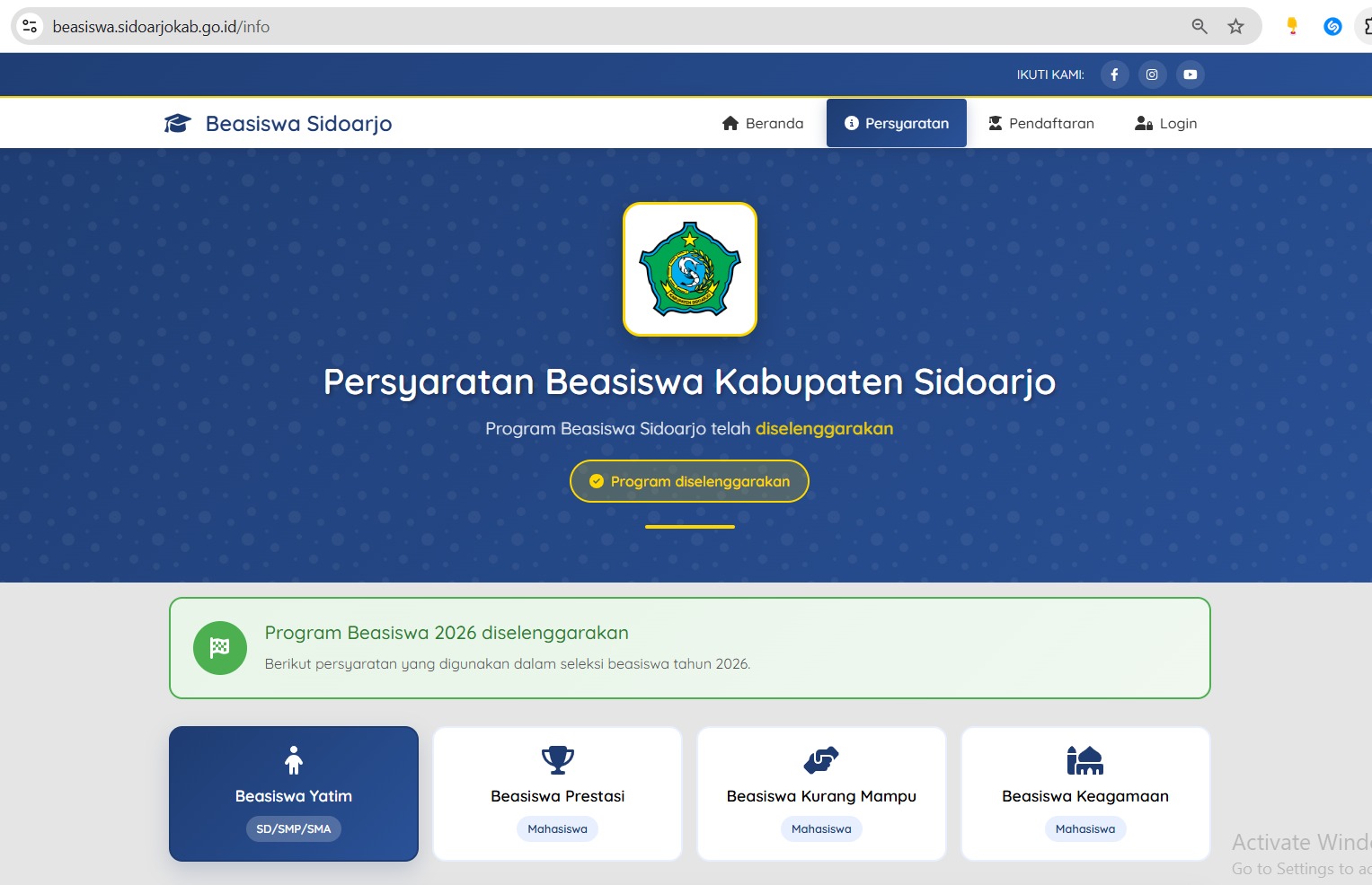 Pemkab Sidoarjo Buka Pendaftaran 4 Program Beasiswa, Simak Syaratnya dan Segera Daftar!