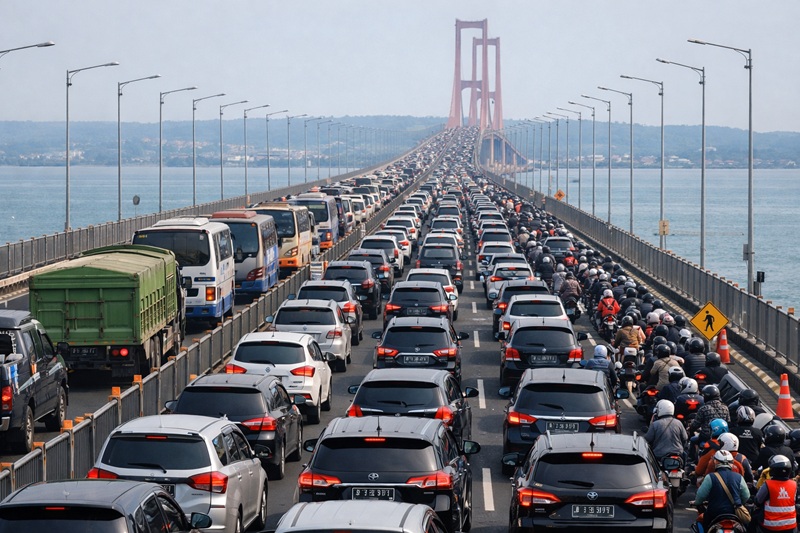 Terjebak Macet di Suramadu, Ketua Komisi D DPRD Jatim Soroti Pengawasan Jembatan