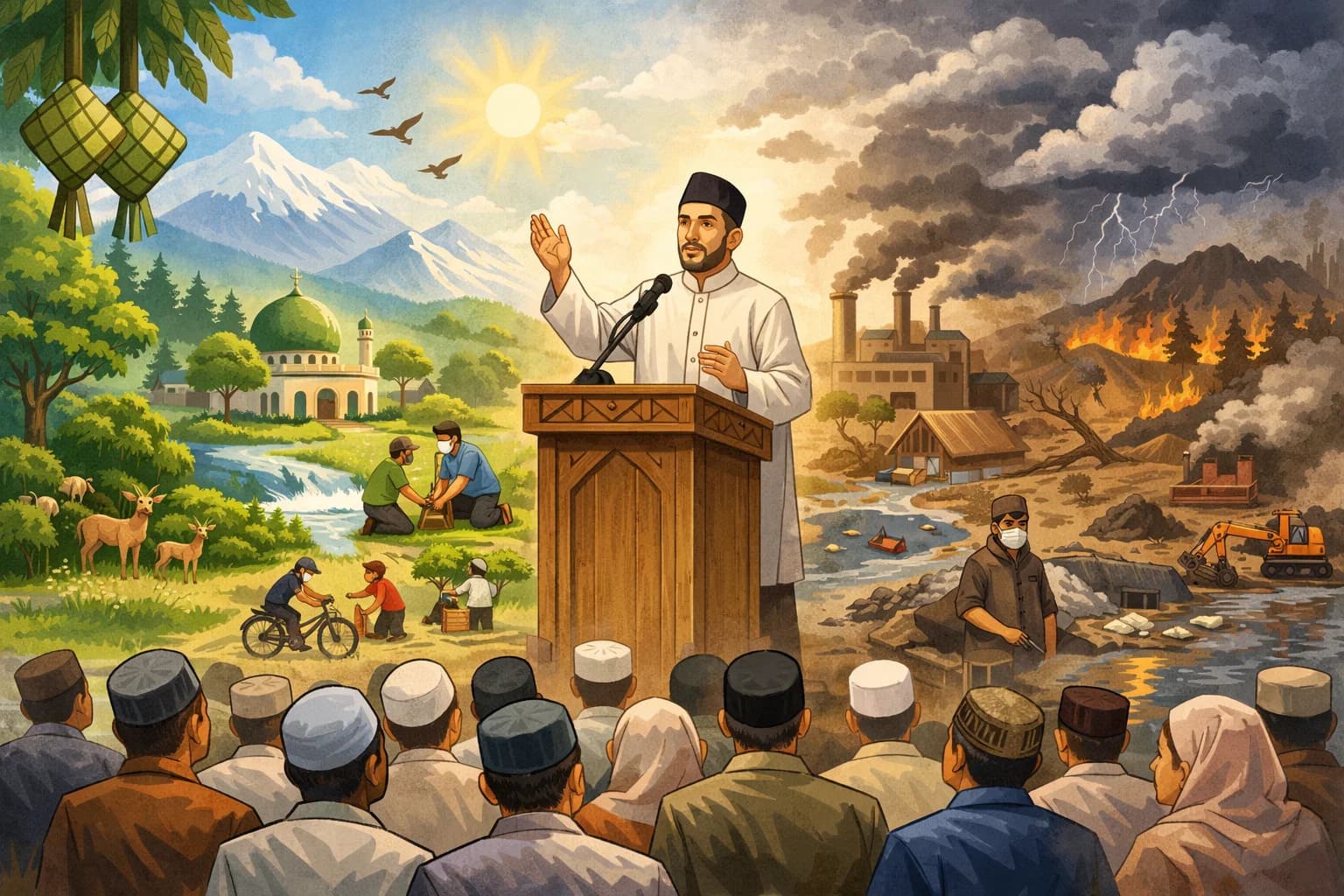 Khutbah Idulfitri 1447 Hijriah Abdul Mu’ti: Iman dan Kelestarian Alam