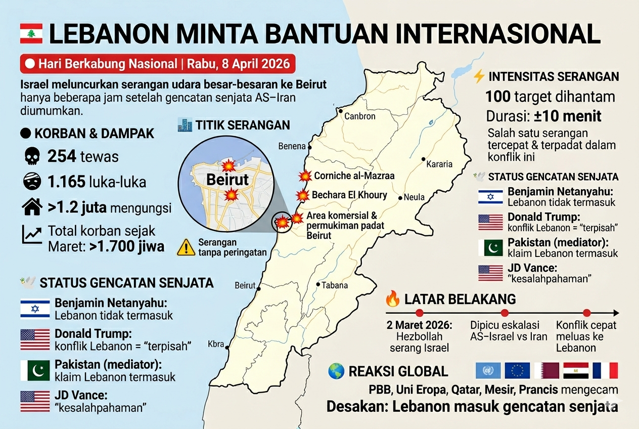 Serangan Israel Paling Dahsyat di Lebanon, 254 Orang Tewas Dalam Sehari