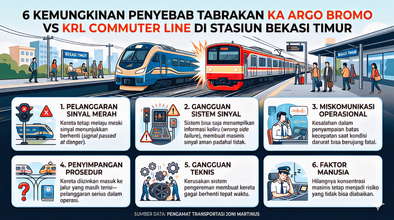 KA Argo Bromo Tabrak KRL Commuter Line: Ini Dugaan Penyebabnya