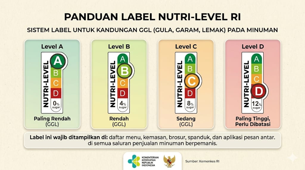 Minuman Manis Tak Lagi Aman, Kemenkes Wajibkan Label Gizi Nutri Level A–D