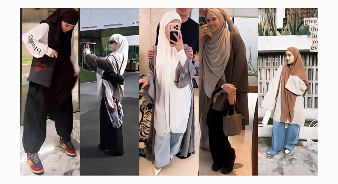 Khiban Edgy Naik Daun, Ini 5 Gaya OOTD Khimar Bandana yang Berani tapi Tetap Elegan