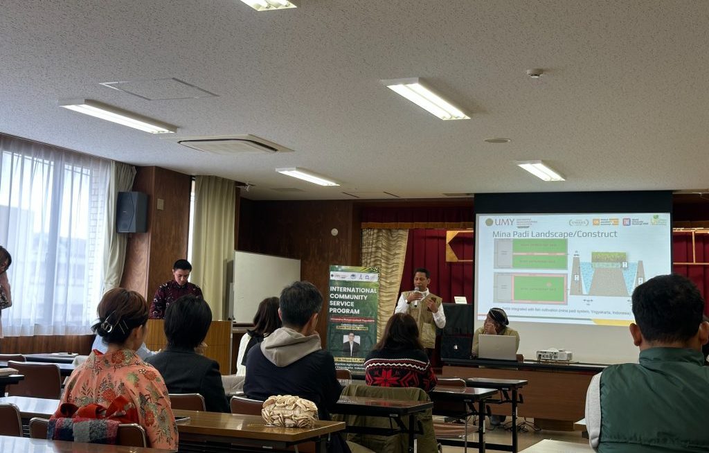Kenalkan Kearifan Lokal Pertanian Indonesia, UMY Angkat Sistem Mina Padi di Jepang