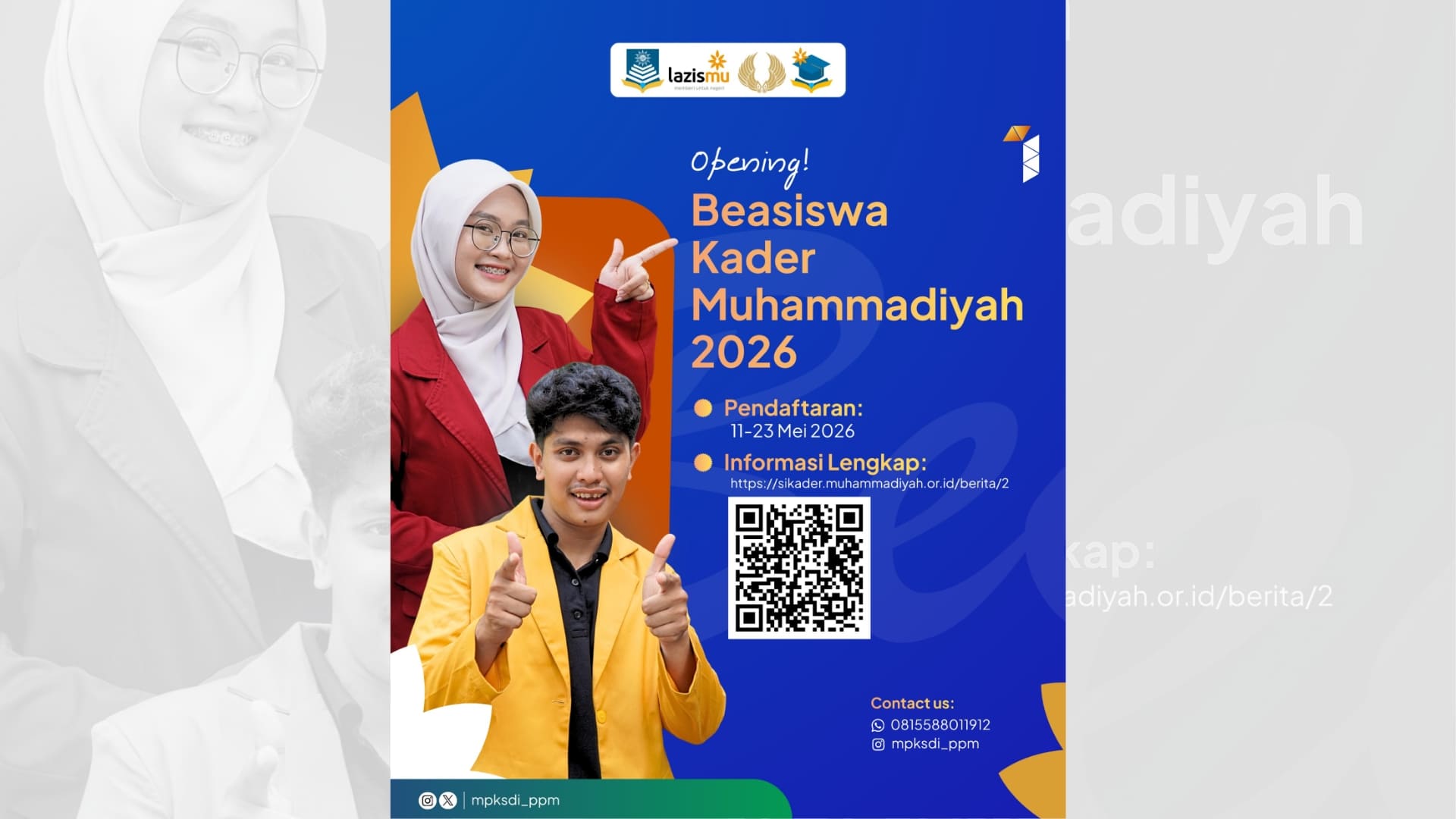 Pendaftaran Beasiswa Kader Muhammadiyah 2026 Dibuka Sampai 23 Mei, Cek Syarat dan Cara Daftarnya!
