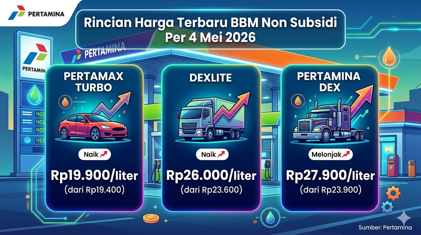 Harga BBM Nonsubsidi Naik 4 Mei 2026, Pertamax Turbo Tembus Rp19.900 per Liter