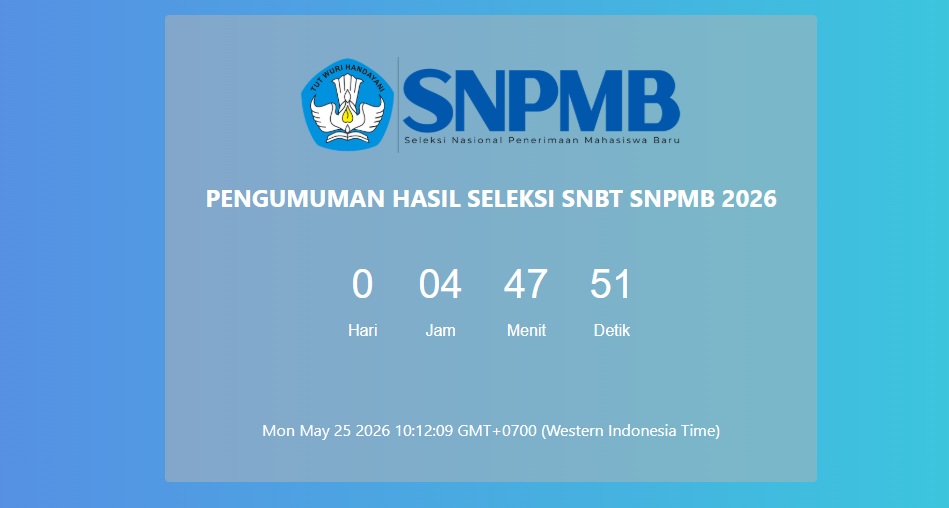 Pengumuman SNBT 2026 Bisa Dilihat 25 Mei Pukul 15.00 WIB, Ini Cara Cek dan Link Mirror PTN
