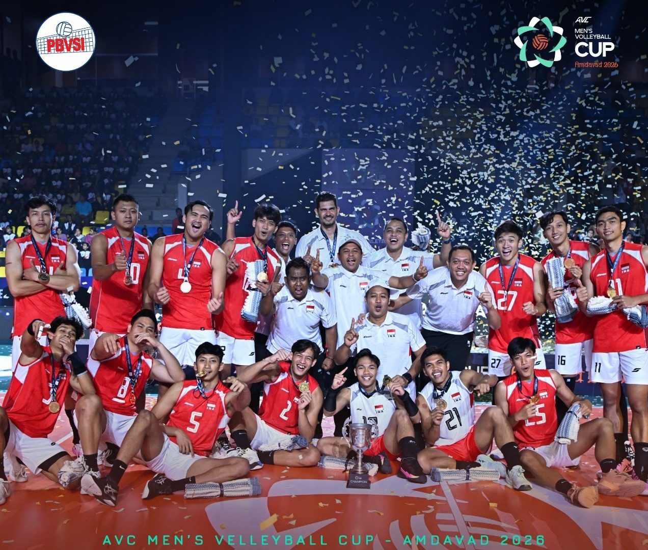 Indonesia Juara AVC Men’s Volleyball Cup 2026, Kalahkan Korea Selatan 3-0