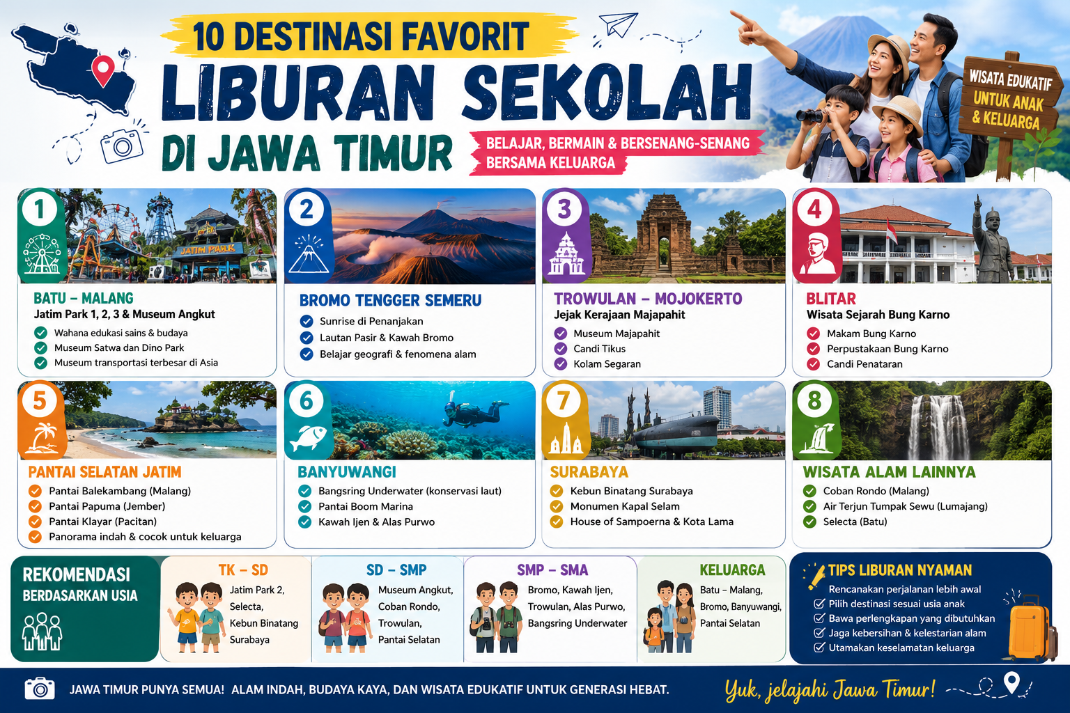 Liburan Sekolah ke Mana? Ini 10 Destinasi Wisata Edukatif Terbaik di Jawa Timur
