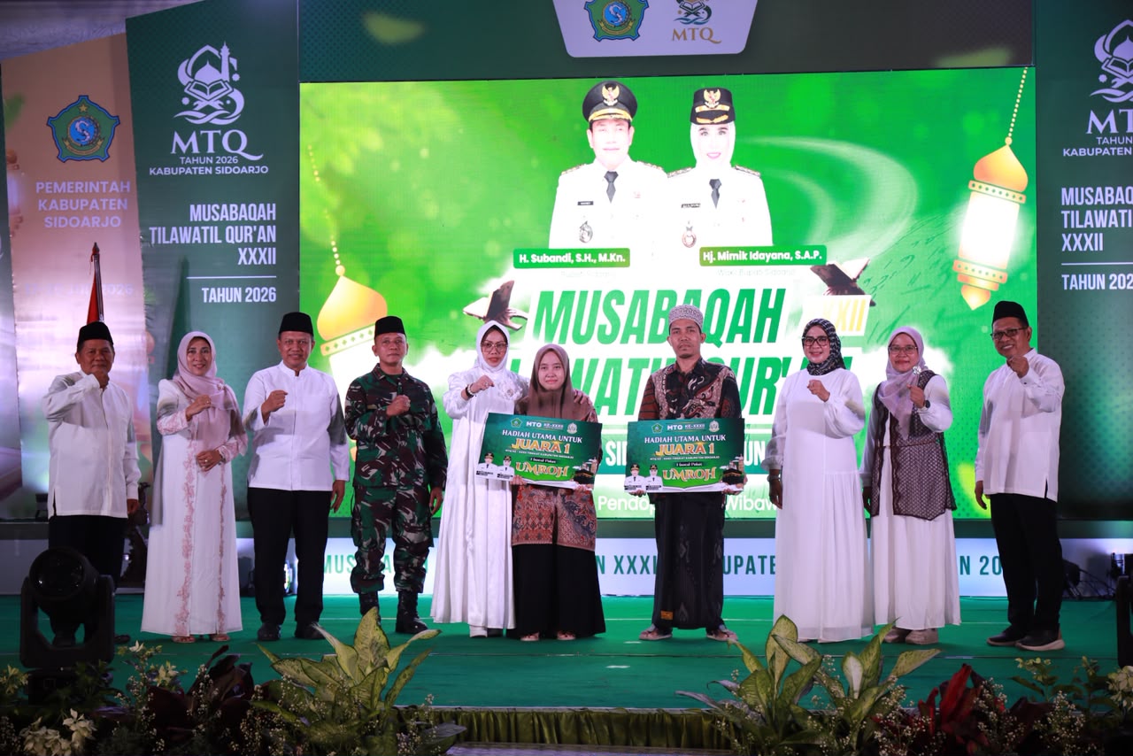 Gedangan Juara Umum MTQ ke-32 Kabupaten Sidoarjo 2026, Sedati Jadi Defile Terbaik