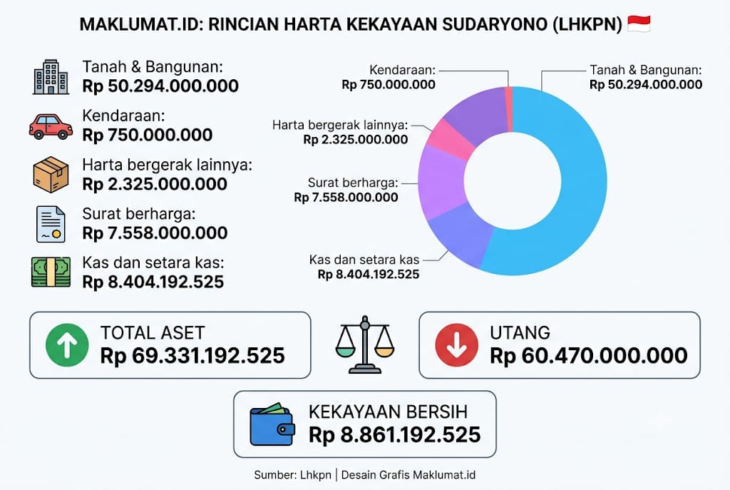 Sudaryono Jadi Kepala BGN, Harta Rp69,3 Miliar dan Utang Rp60,4 Miliar Jadi Sorotan