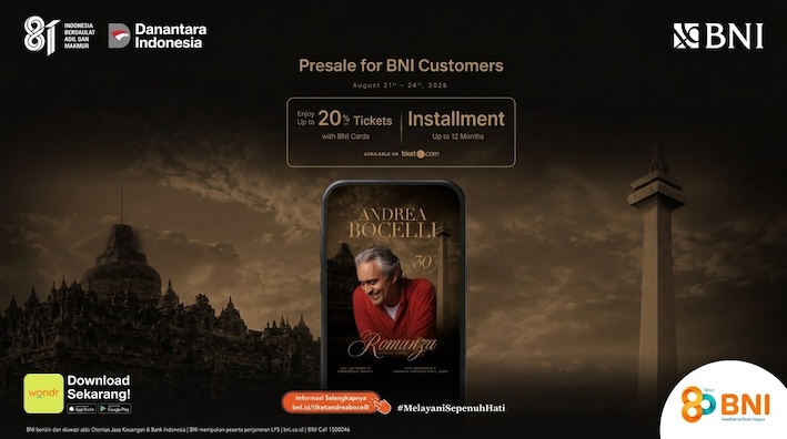 Nonton Andrea Bocelli, Nasabah BNI Bisa Cicil Tiket hingga Dapat Diskon Hotel