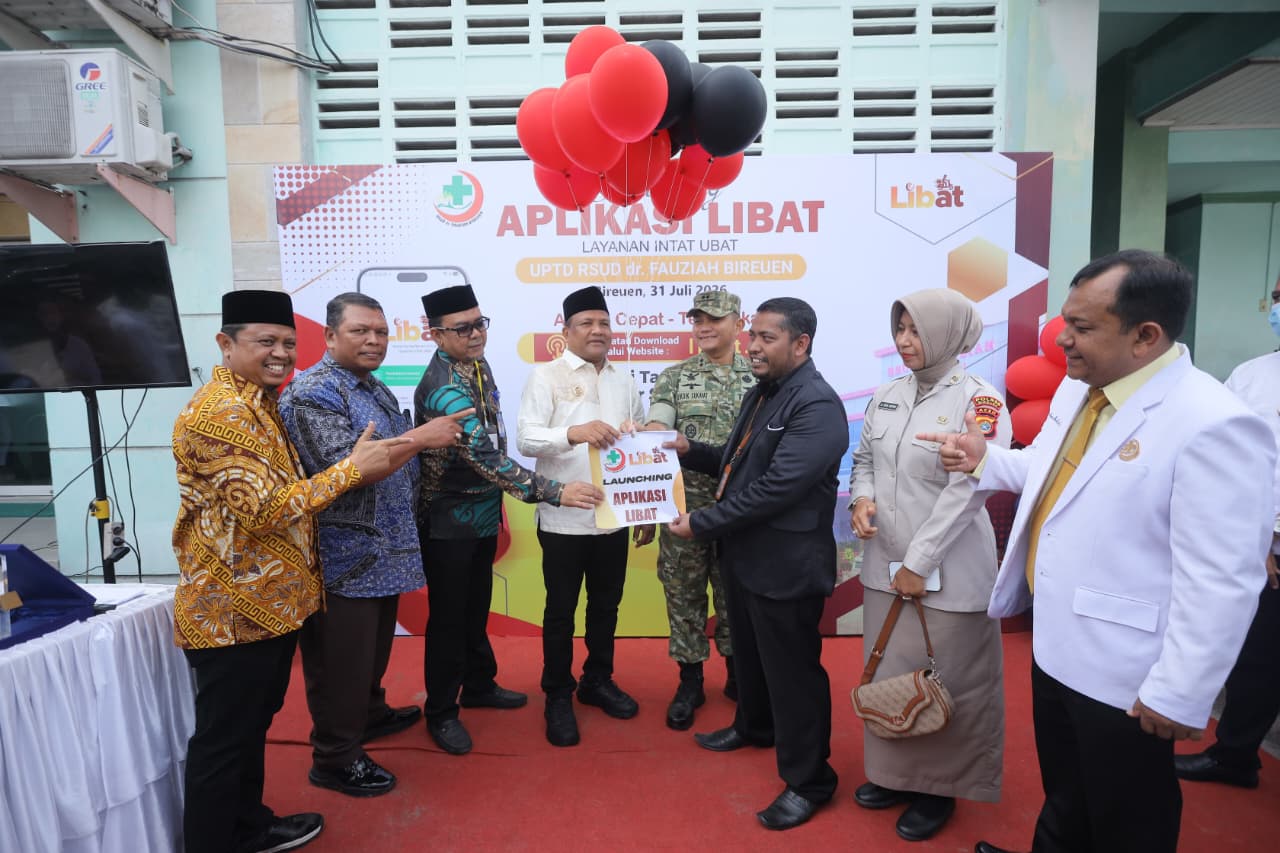 Bupati Bireuen Luncurkan Aplikasi LIBAT RSUD dr Fauziah Bireuen, Permudah Layanan Antar Obat