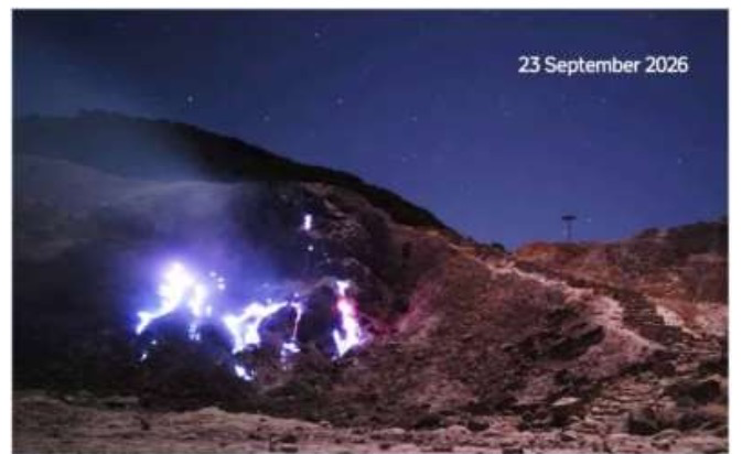 Blue Fire Muncul di Kawah Manuk Papandayan, Badan Geologi Minta Warga Waspada Gas Beracun