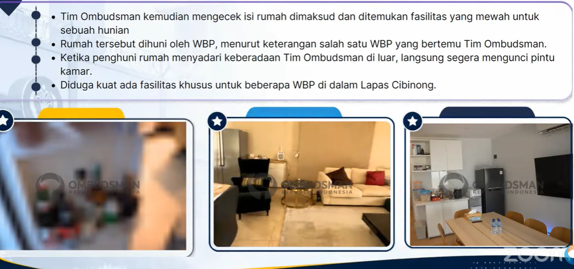Ombudsman RI Temukan “Kamar Hotel Bintang 5 Lapas Cibinong”, Ada Alphard hingga Fortuner