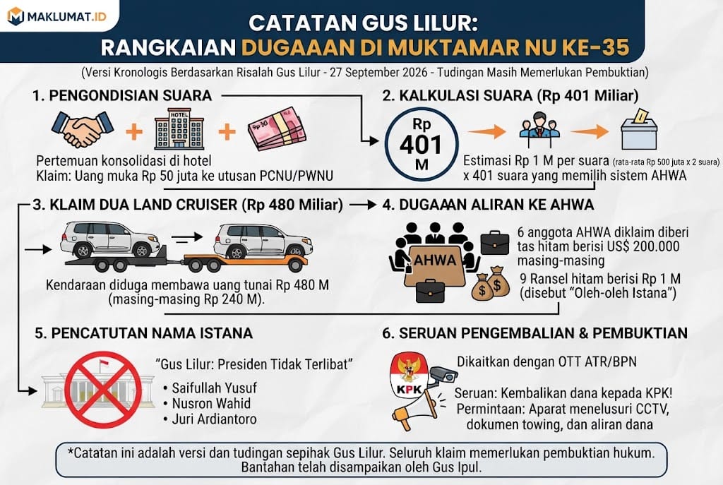 Catatan Gus Lilur: Dari Rp401 Miliar hingga Dugaan “Salam dari Istana” di Muktamar NU